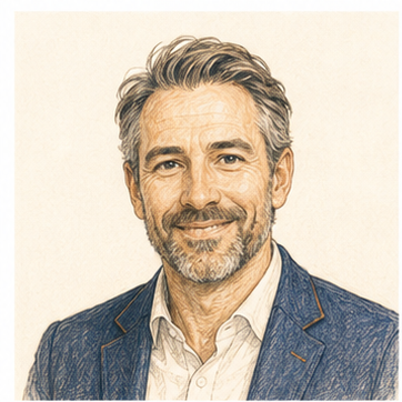 Fictional colored-pencil portrait illustrating an example expert capability.