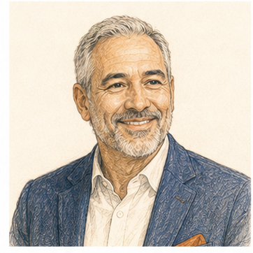 Fictional colored-pencil portrait illustrating an example expert capability.