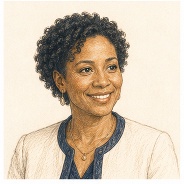 Fictional colored-pencil portrait illustrating an example expert capability.