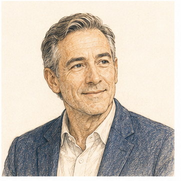 Fictional colored-pencil portrait illustrating an example expert capability.